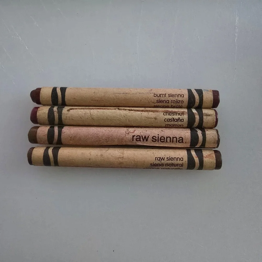 Crayola Vintage Brown Burnt Raw Sienna Chestnut Earth Tone Wax Crayons Set 4pc